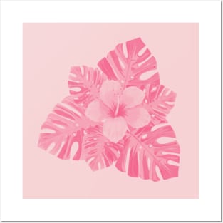 Tropical Pink Hibiscus Posters and Art